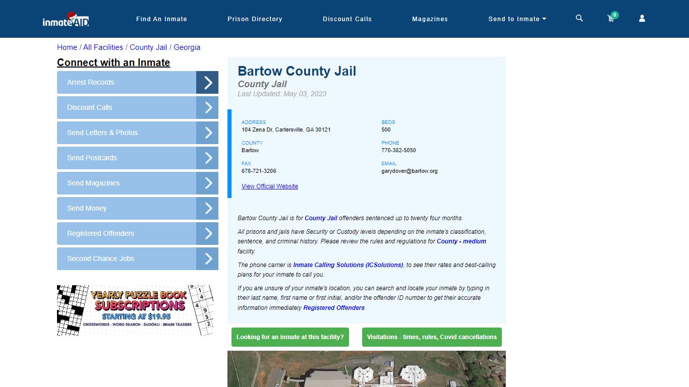 Bartow County Jail - Inmate Locator - Cartersville, GA